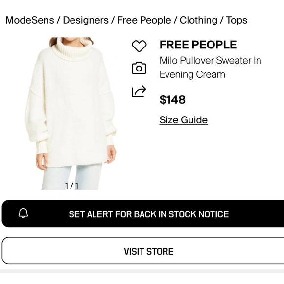 SOLD - Free People Milo Pullover Sweater - Picture 3 of 5